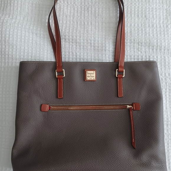 Dooney & Bourke Pebble Grain Large Shopper Tote and Ginger Crossbody in Elephant - Picture 3 of 16